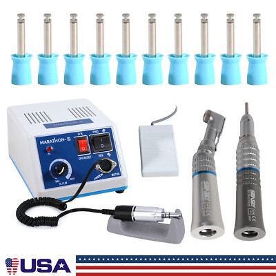 Dental Lab Marathon Micromotor /Contra Angle /Straight Handpiece 100*Blue Cups