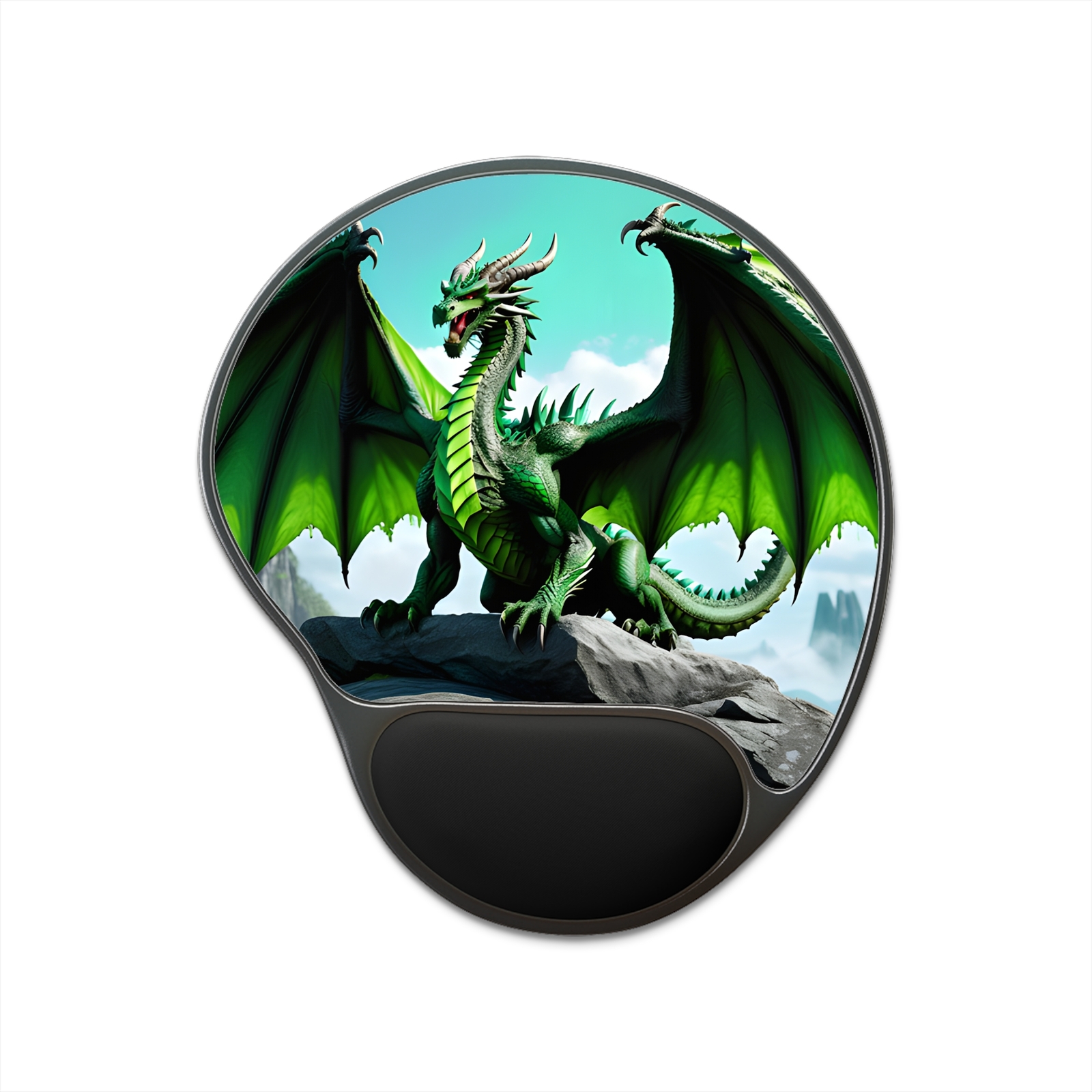 Boost Productivity with Dragon-Print Mouse Pad & Wrist Support-image