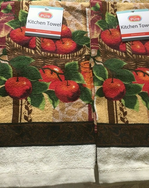 ALL PURE KITCHEN TOWEL APPLES (TWO PIECES) 24"X 12" eBay