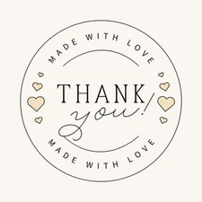Digital picture of Thank you round Sticker printable file