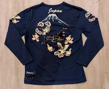 Japanese Lapwing T Shirt Dragon Art  Suka Japan L Embroidered Sapporo Nagoya 