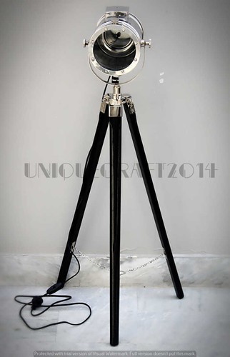 Nautical Marine Industrial Floor Lamp Designer Search Light W/Tripod Decor Item - Picture 5 of 5