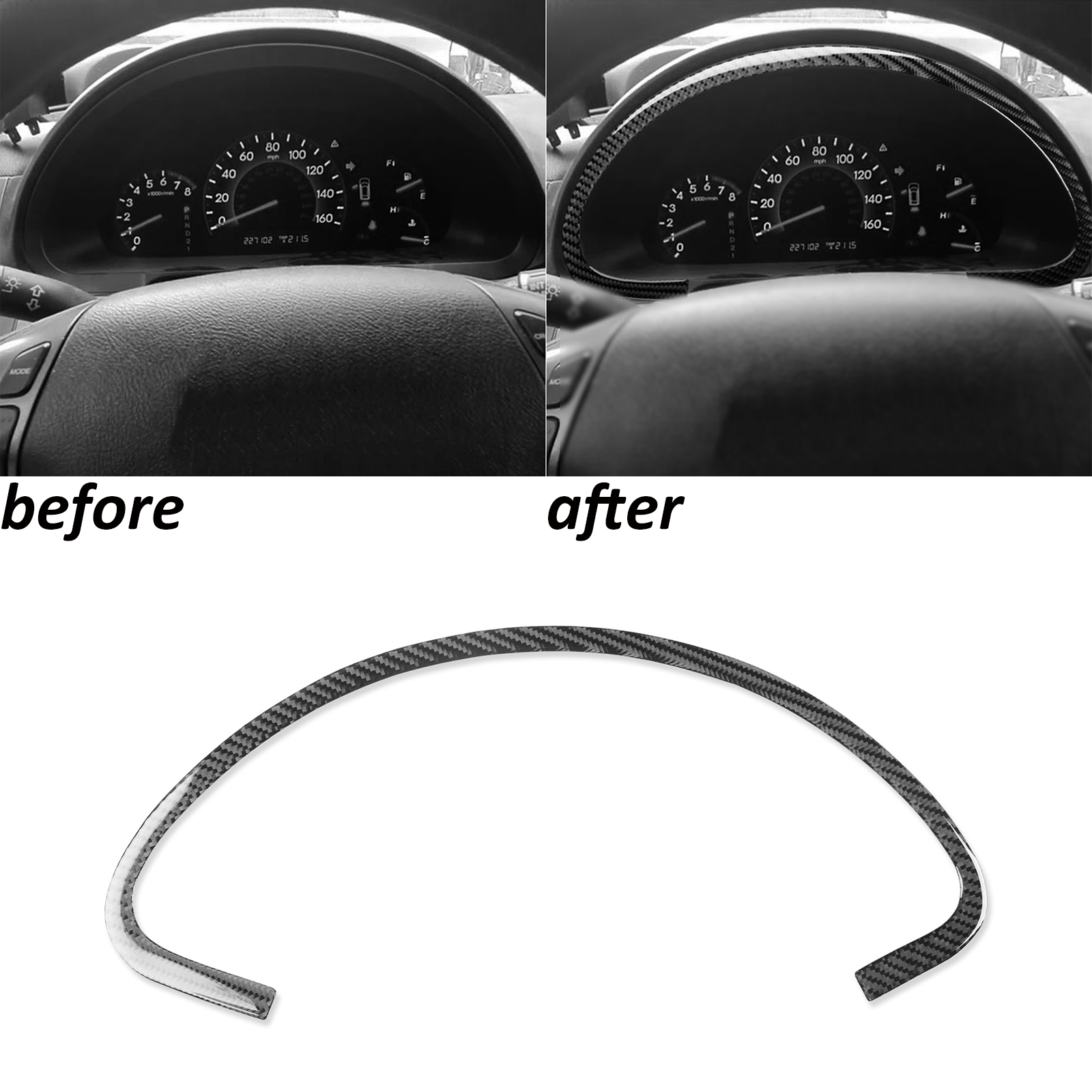 Real Carbon Fiber Dashboard Speedometer Frame Trim for 2005-2010 Honda Odyssey