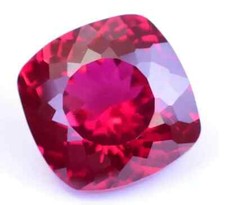 Natural Myanmar Red Spinel Certified 40 Ct Cushion Flawless Loose Gemstone