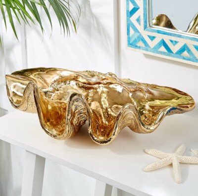 De Milo Electroplated Gold Shell Decorative Dish