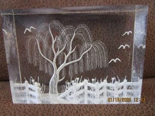 Vintage Lucite paperweight