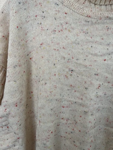 Ann Taylor Loft Flecked Pull over Off White Base Turtleneck Poncho Size M/L NWT - Picture 8 of 21