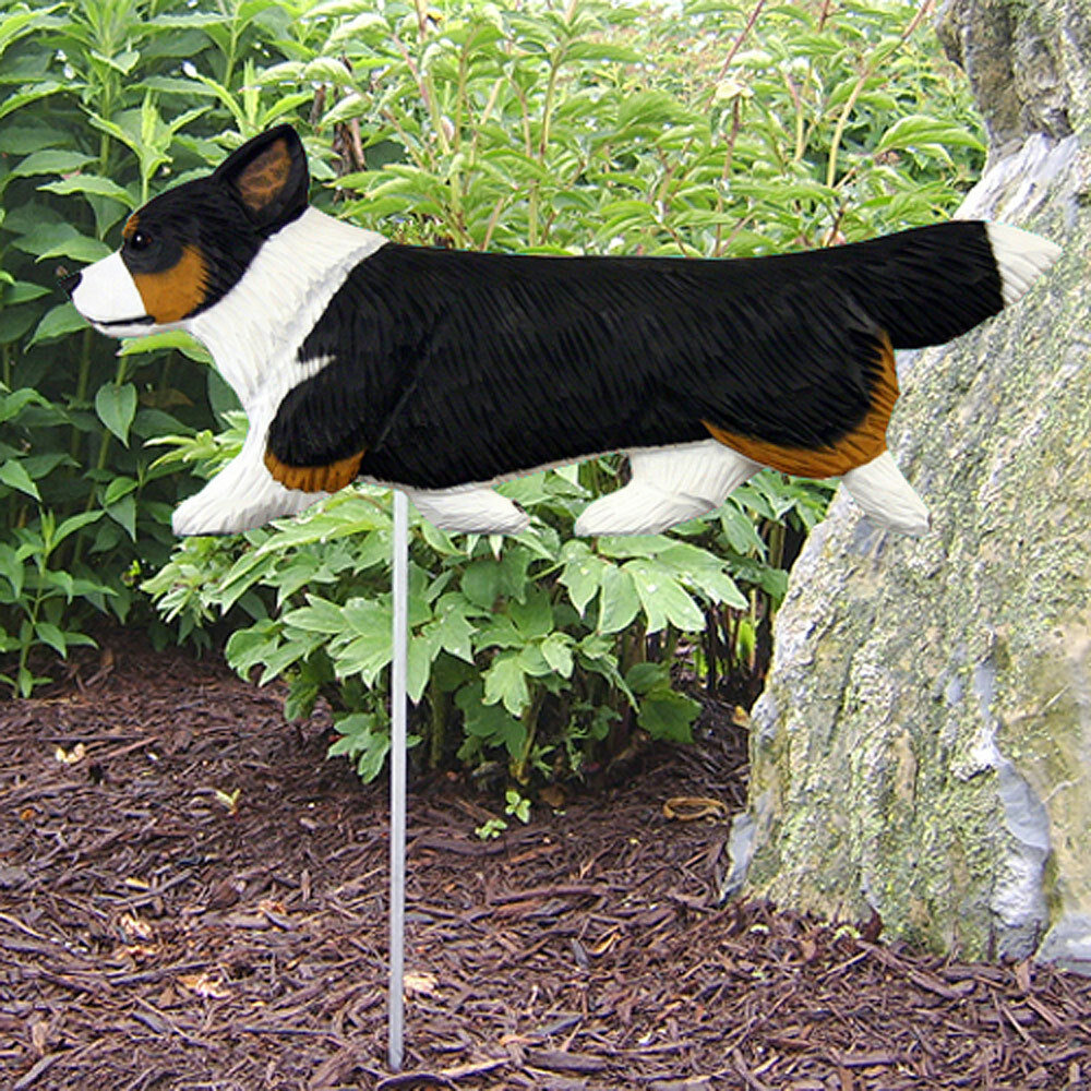 Corgi Outdoor Garden Sign Hand Painted Figure Cardigan Tri Color