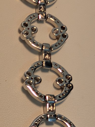 ~**7" STERLINGSILBER OFFENE KREISE GLIEDERARMBAND**~925~ZIRKONIA~23,2 GRAMM - Bild 9 von 12