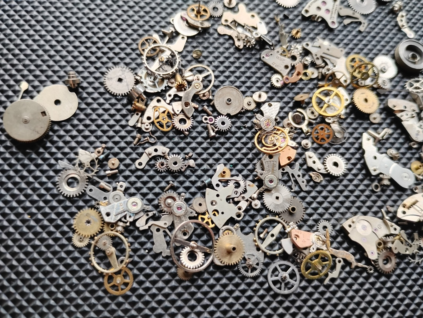 Huge Watchmaker watch parts lot assorted Wyler Everbrite AN Stuart Libela