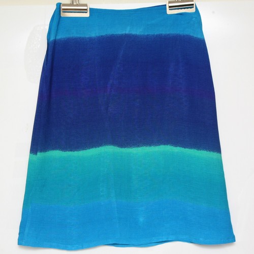 Clockhouse C&A Vintage Blue Ombre Fade Midi Beach Skirt Size 8 UK Eur 36 Boho - Picture 5 of 6