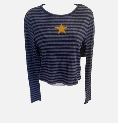 No Boundaries Long Sleeve Graphic Striped Juniors Top NWT S 4-6