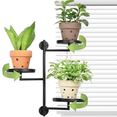 3 Etagen Drehbare Pflanzenregale Fenster Blumenständer Metall, Blumenregal Pf...