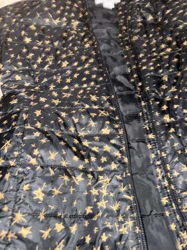 Amazon Essentials Brand Black And Gold Stars Jacket Girls Kids Size Large - Picture 3 of 4