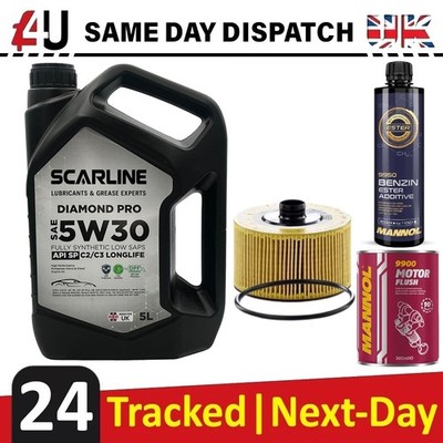 5W-30 5L ENGINE OIL & FILTER FOR RENAULT CLIO DUSTER KANGOO ARKANA FLUSH ADDITIE