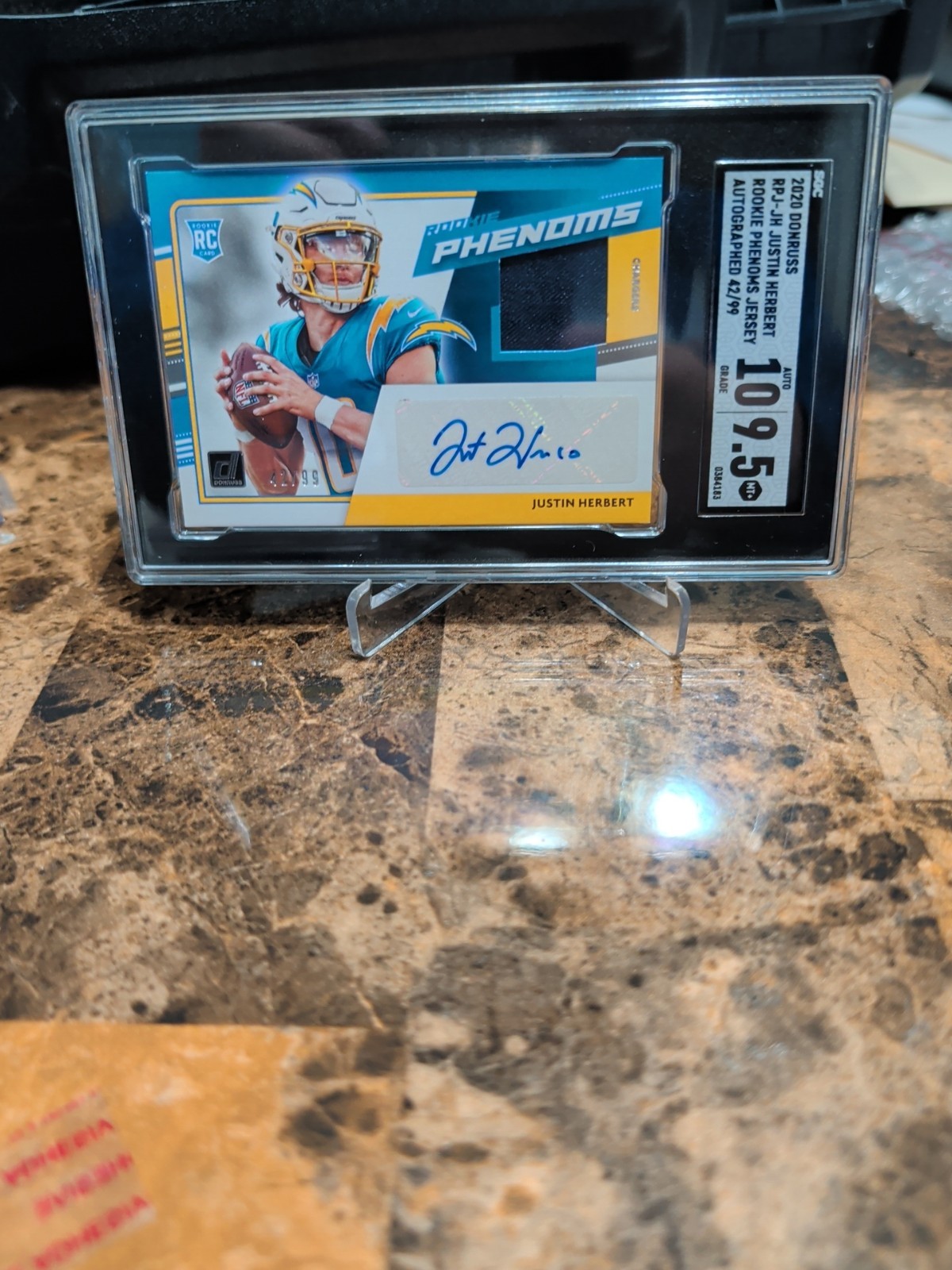 Justin Herbert Panini Donruss Rookie Phenoms Jersey #RPJJH Autograph-Nflpa Logo 1/1