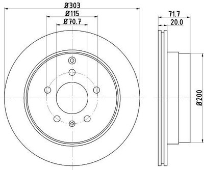 2X Mintex MDC2020 Rear Brake Discs 303mm Vented Fits Chevrolet Daewoo Holden 5 7