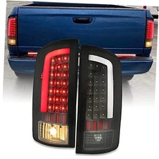 LED Tail Light Compatible with 2002-2006 Dodge Ram Clear Lens Black Housing