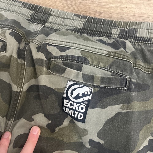 Pantalon de jogging Ecko Unltd homme L vert camouflage poches avant - Photo 7/7