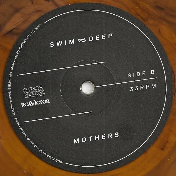 Swim Deep Mothers LP Vinyle Europe Chess Club 2015 'Amber Haze' Vinyle Signé - Photo 3/4
