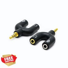 ZJKJHJY 2pk 3.5mm Headset Splitter Adapter 4 Pole to 2x 3 Pole Y