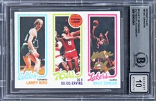 Lakers Magic Johnson Signed 1980 Topps Reprint #139 RC Card Auto 10 BAS Slab 2