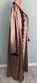New Glossy Satin Peignoir Set 3X Slip Dress Nightgown Robe Lingerie Sexy 22"Slit