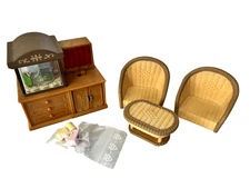 Calico Critter Sylvanian Families Aquarium Living Room Set Vintage Rare!! WORKS!