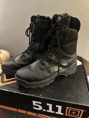5.11 Tactical Combat Zip Boots ATAC 8 Inch Womens Sz 7.5  Black Shoes 12007