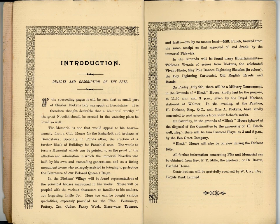 RARE! 1897 Charles Dickens Fête Programme Broadstairs J.H. Snow Engraved Frontis Foto 4 de 4