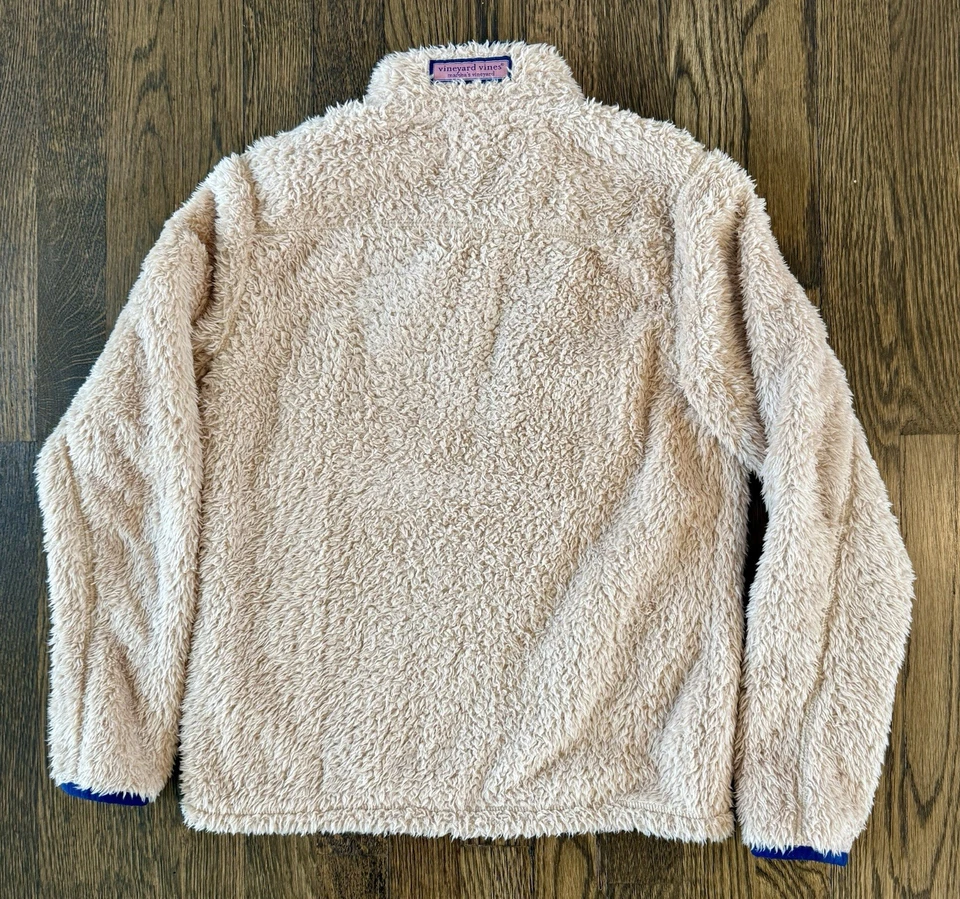 Vineyard Vines 男孩 Stillwater Sherpa Quarter 拉链夏尔巴羊毛套衫 — 第 3/4 张图片
