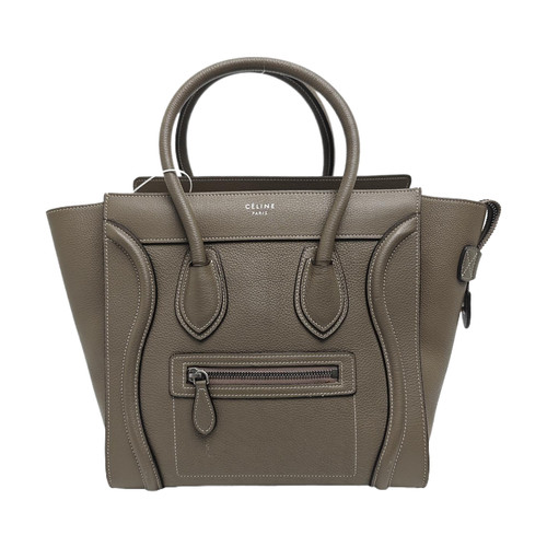 【Authentic】 CELINE LUGGAGE Grey Leather Handbags (DDP)