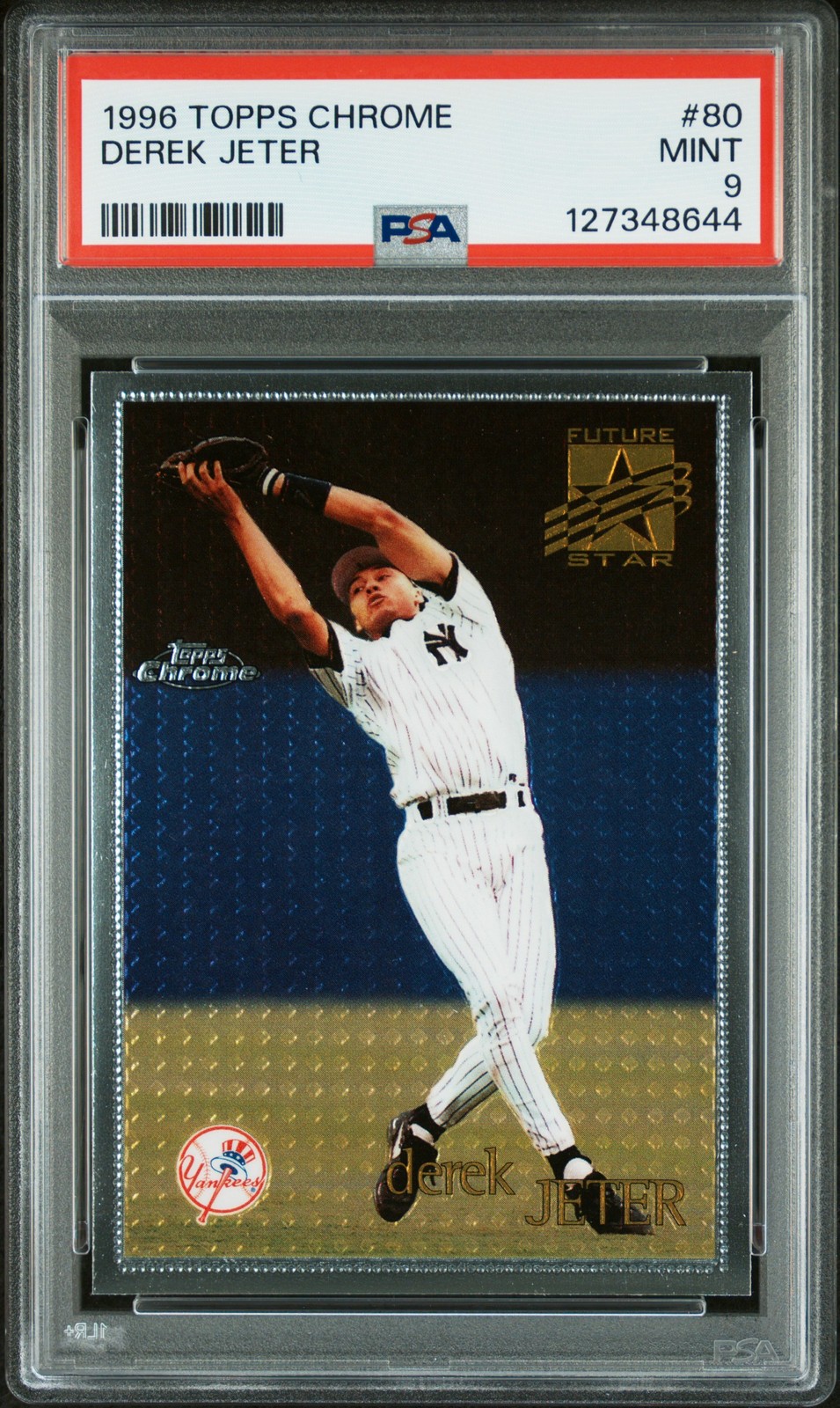 1996 TOPPS CHROME #80 DEREK JETER PSA 9