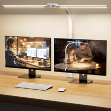 LED Desk Lamp for Home Office - Dimmable Computer Desk Light with Clamp, Modern