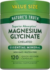 Magnesium Glycinate 200mg  120 Capsules Chelated Magnesium  by Nature's Truth
