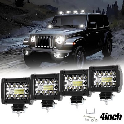 4PCS 4 inch LED Work Light Spot Flood Combo Driving Fog Light For SUV Offroad