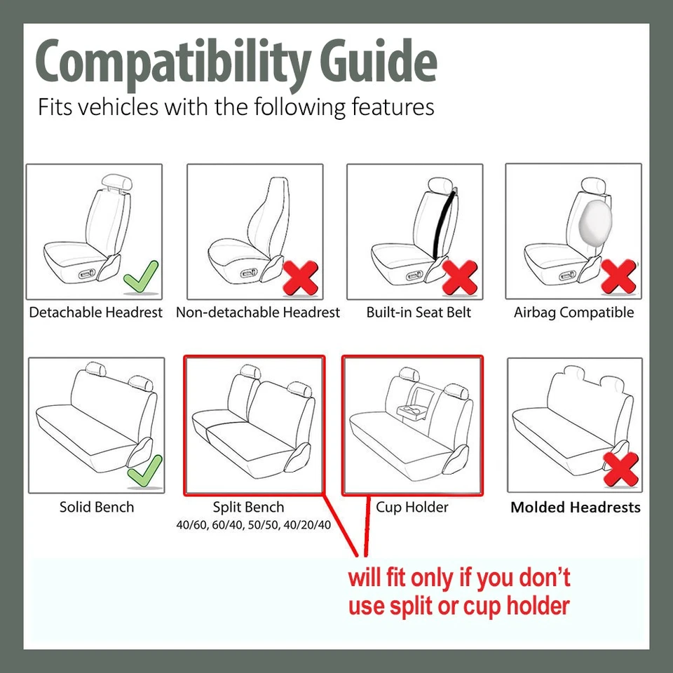Fundas de asiento impermeables universales premium aptas para auto camión SUV furgoneta - Juego completo Foto 2 de 2