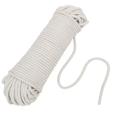 328 FT 1/4 Inch Natural Cotton Rope, White Craft Clothesline Cord Craft Knitt...