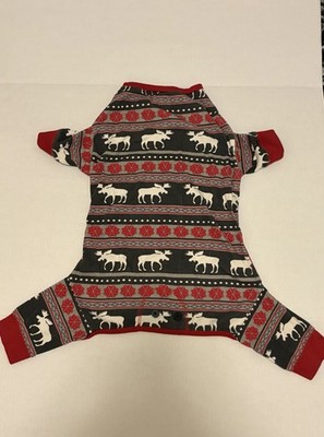 Lazy One Flapjack Dog/Pet Pajamas Size XL Red/black/white Moose Print