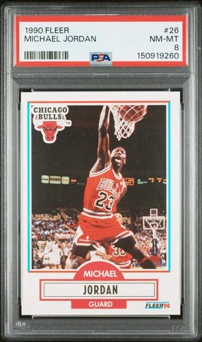 1990 FLEER #26 MICHAEL JORDAN PSA 8