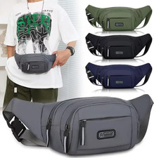 Men Canvas Waist Pack Fanny Bag Ultra Thin An...