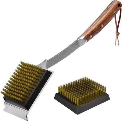 Grill Brush and Scraper for Barbecue, 17'' Grill Brush for Outdoor Grill, Extende