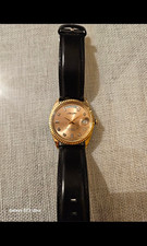 Felca Sportmaster X1 Automatic Day/Date Gold Tone Champagne Dial Black Strap