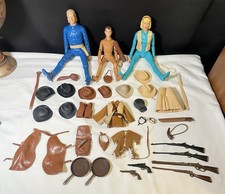 70's Marx Johnny West Lot - Jane  Jamie West, General Custer, 35 Accessories