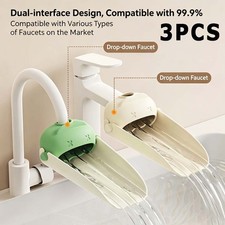 3PCS Child Water Spout Extender Splash Guard Faucet Extension fits Home Bathroom