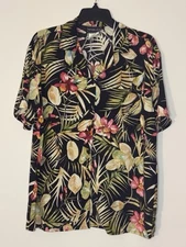 NWT CALIFORNIA KRUSH WOMENS MEDIUM HAWAIIAN FLORAL BUTTON DOWN SHIRT