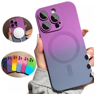 Für iPhone 17 17e 16 15 14 13 12 11 Pro Max Plus Verlaufs TPU Magsafe Hülle Case