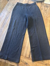 St. John Collection Basics Heavy Knit Santana Pants Wide Leg Size 8 Black Luxury