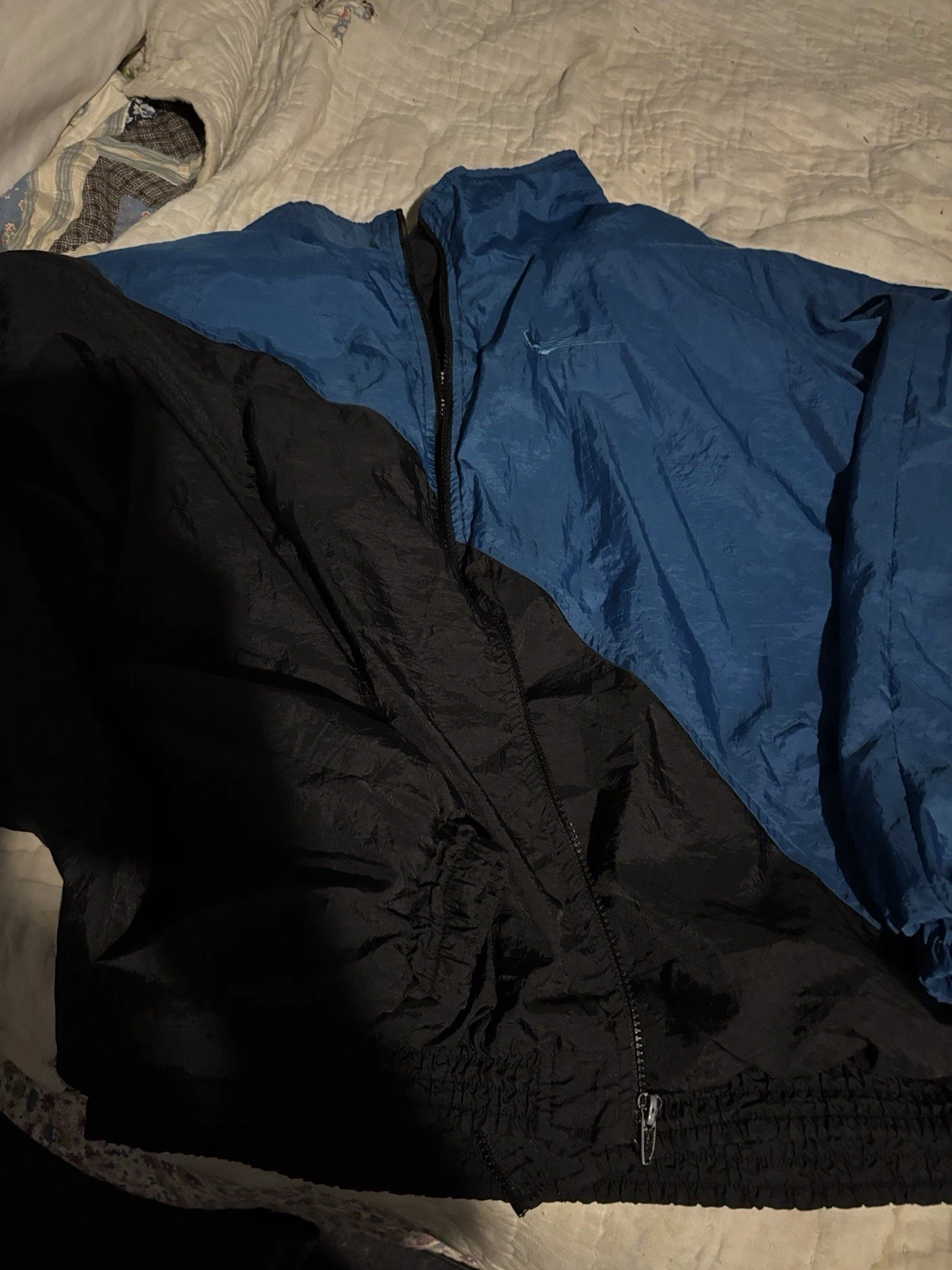 MacGregor Men's Windbreaker Jacket Blue Black 2X Full Zip Stand-Up Collar