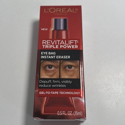Loreal Revitalift Triple Power Eye Bag Instant Eraser Wrinkle Tightener Gel .5oz